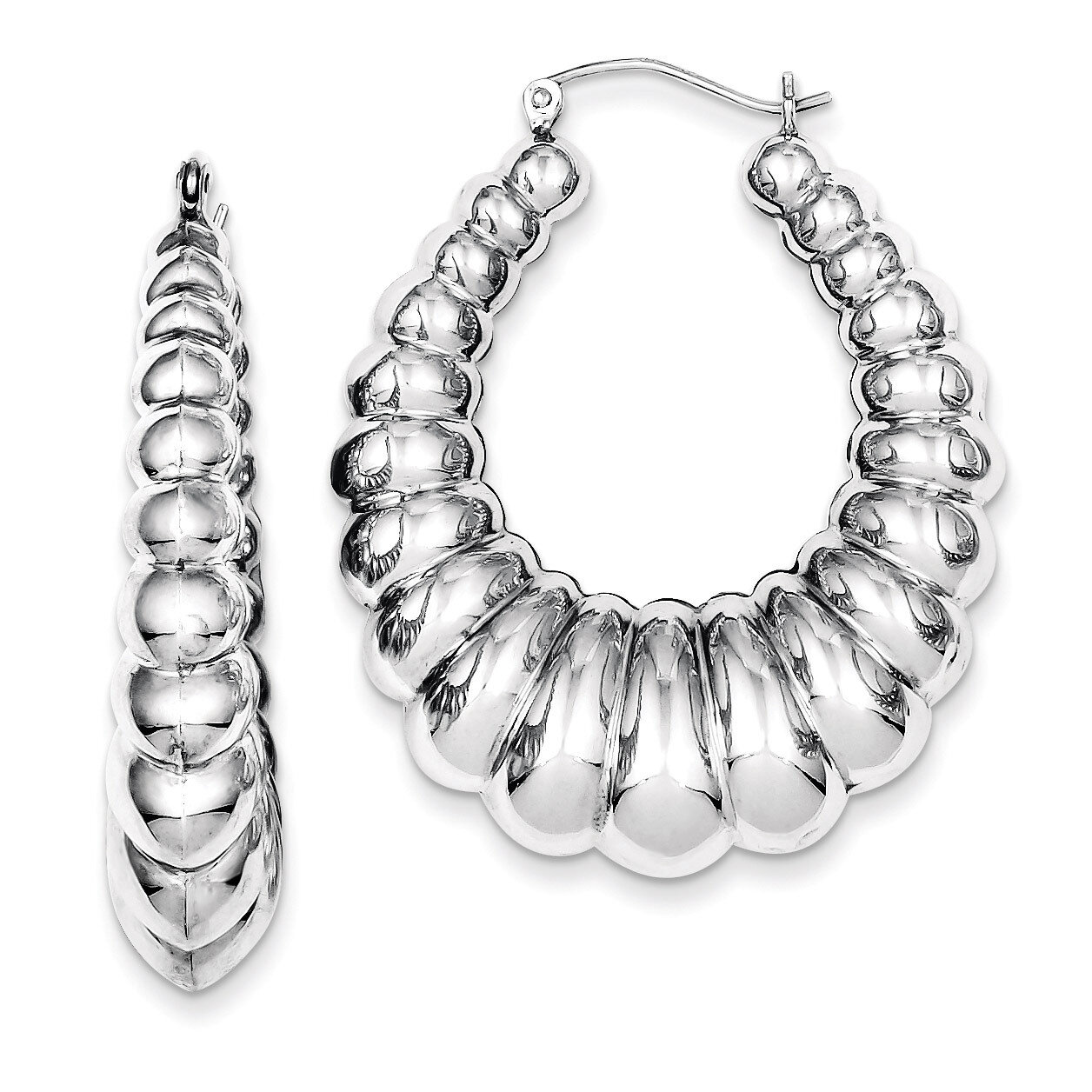 Fancy Hoop Earrings Sterling Silver Rhodium-plated QE4686, MPN: QE4686, 883957932910