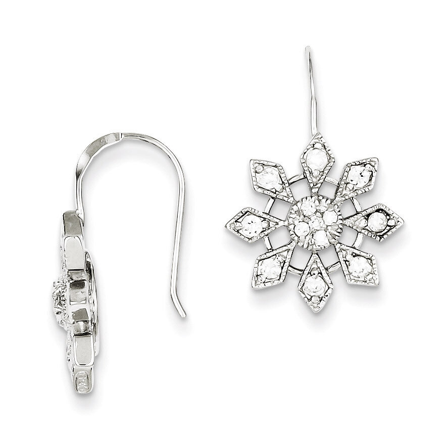 Snowflake Earrings Sterling Silver Diamond QE4783