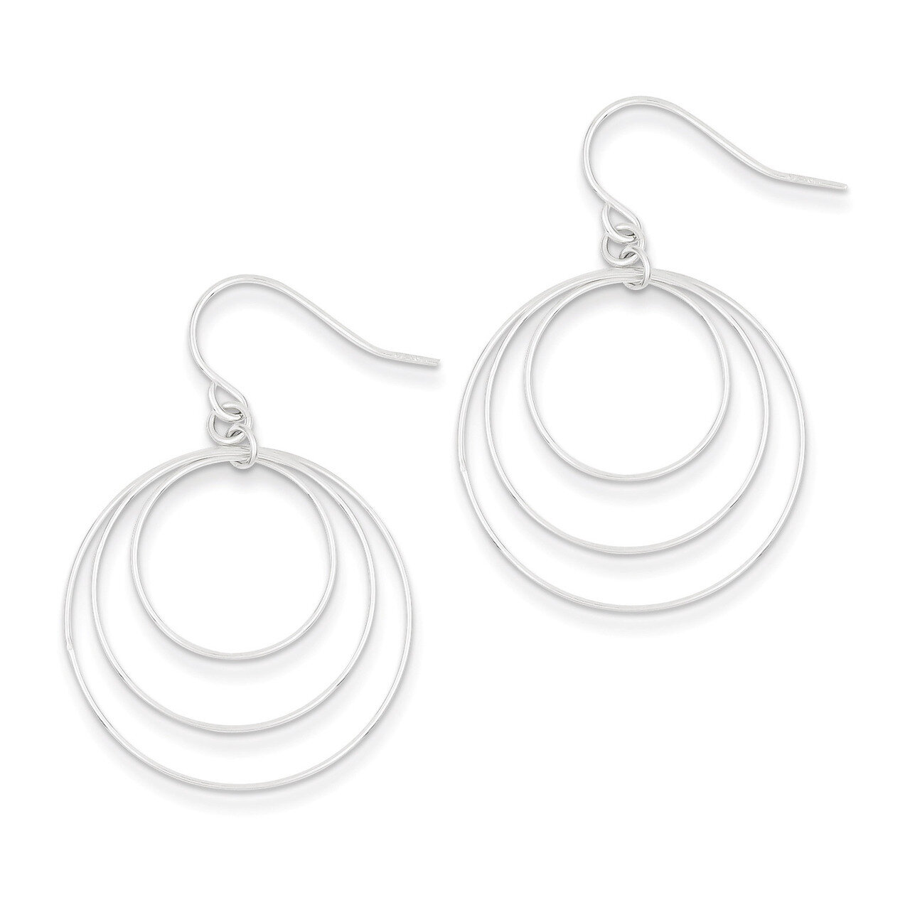 Circle Earrings Sterling Silver Fancy QE4860