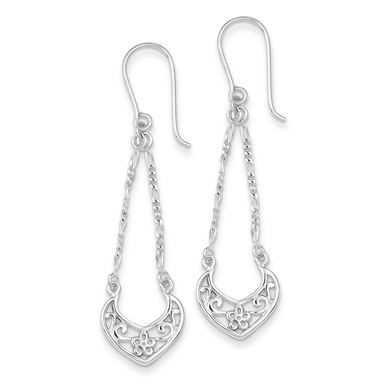 Filigree Dangle Earrings Sterling Silver QE4870, MPN: QE4870, 191101188688