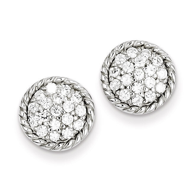 Round Diamond Post Earrings Sterling Silver QE4941, MPN: QE4941, 191101188725