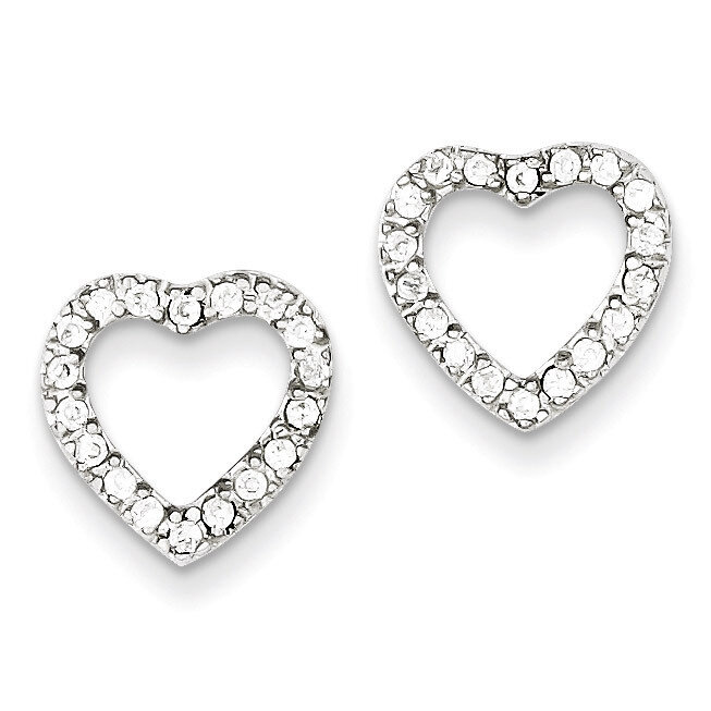 Heart Post Earrings Sterling Silver Diamond QE4954, MPN: QE4954, 883957718910