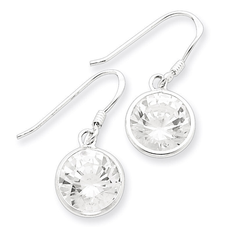 Round Clear Diamond Earrings Sterling Silver QE4999