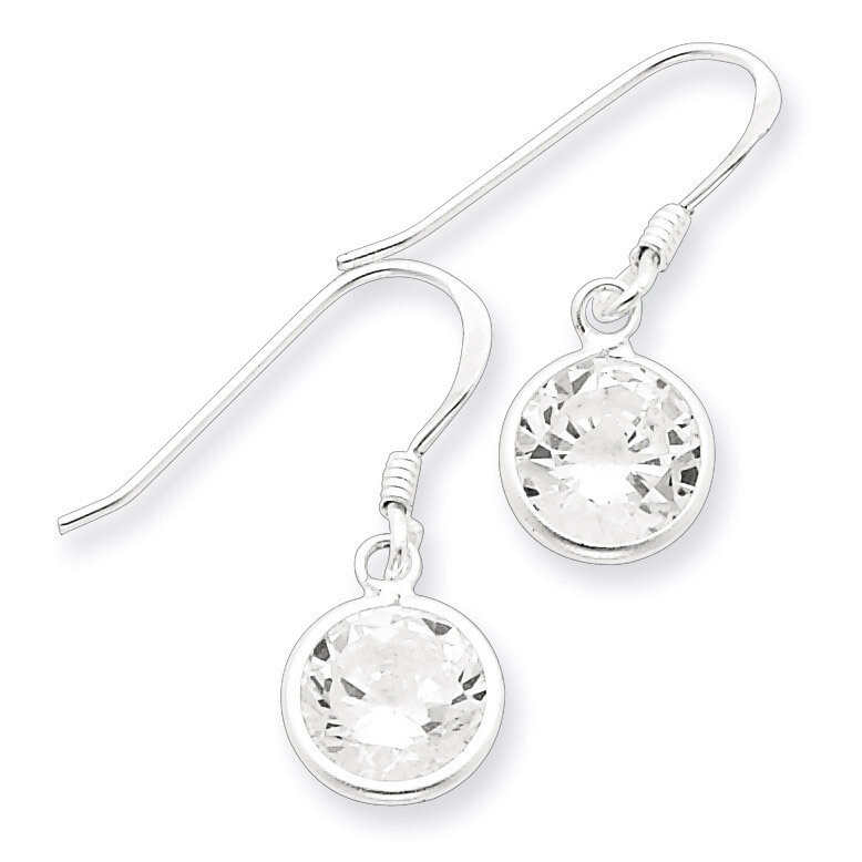Round Clear Diamond Earrings Sterling Silver QE5000