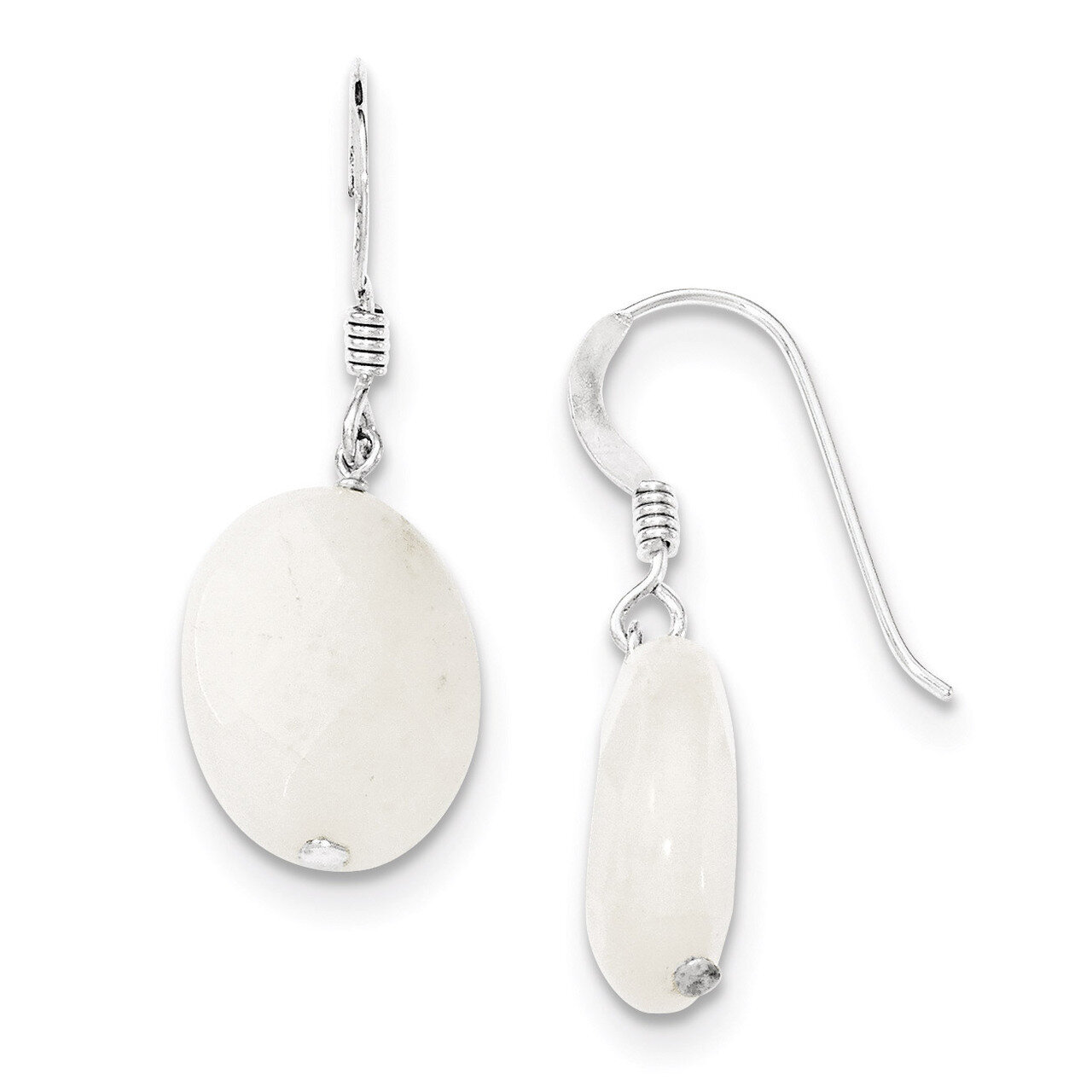 White Jade Earrings Sterling Silver QE5473