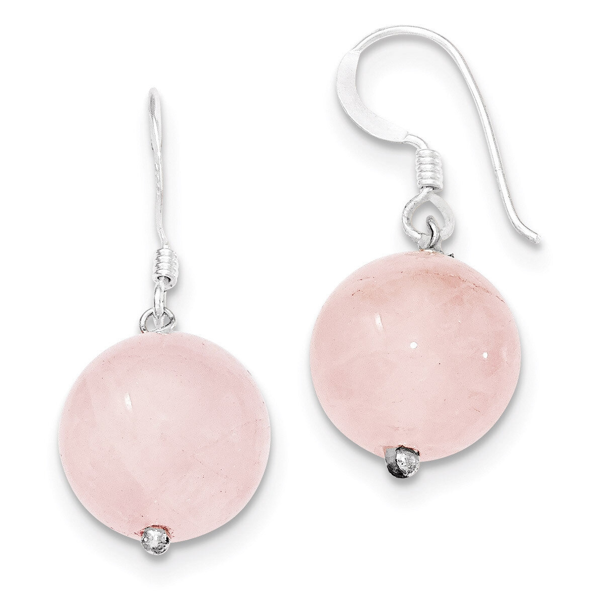 14-14.5mm Rose Quartz Earrings Sterling Silver QE5860, MPN: QE5860, 191101189425