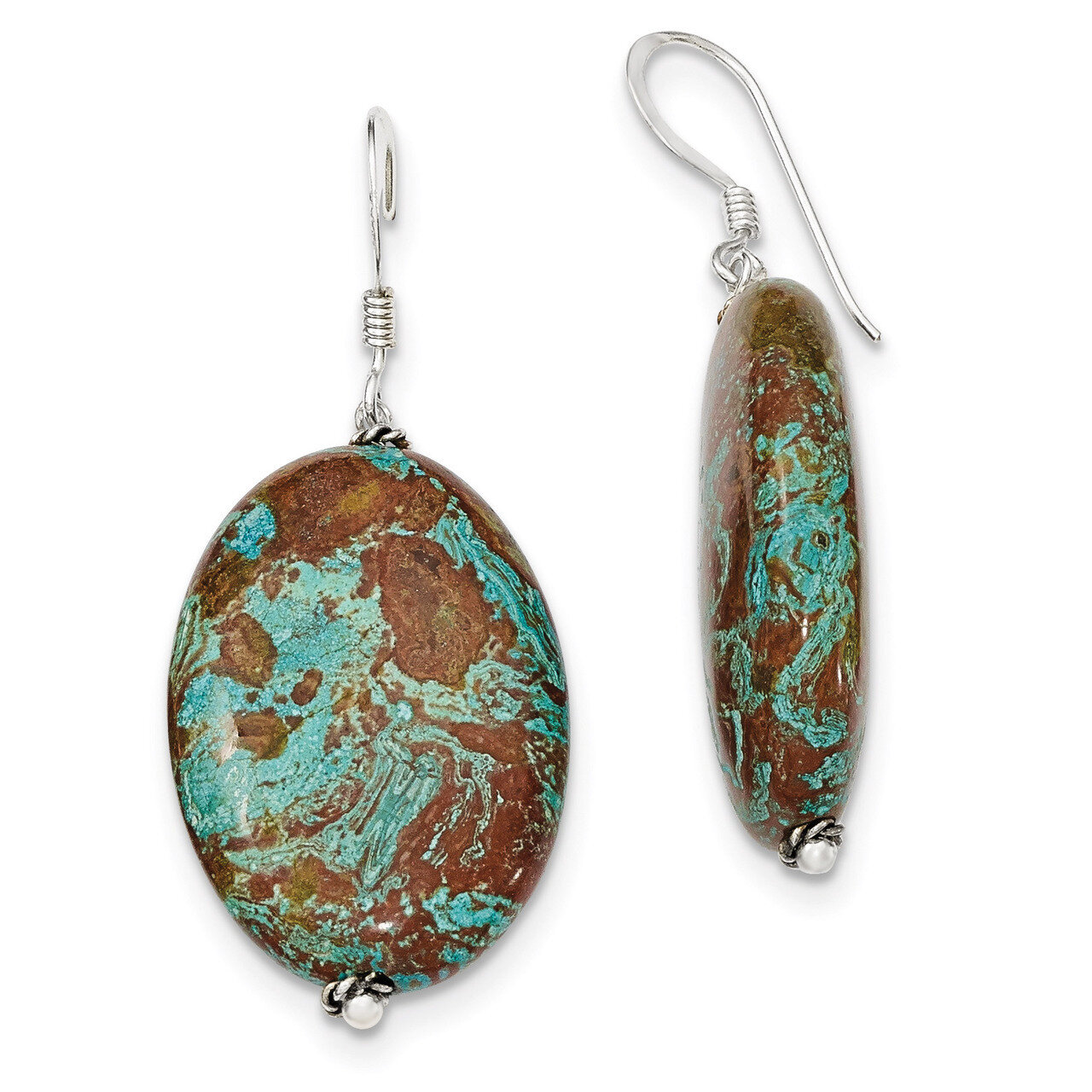 Blue Jasper Earrings Sterling Silver QE5872, MPN: QE5872, 191101189432