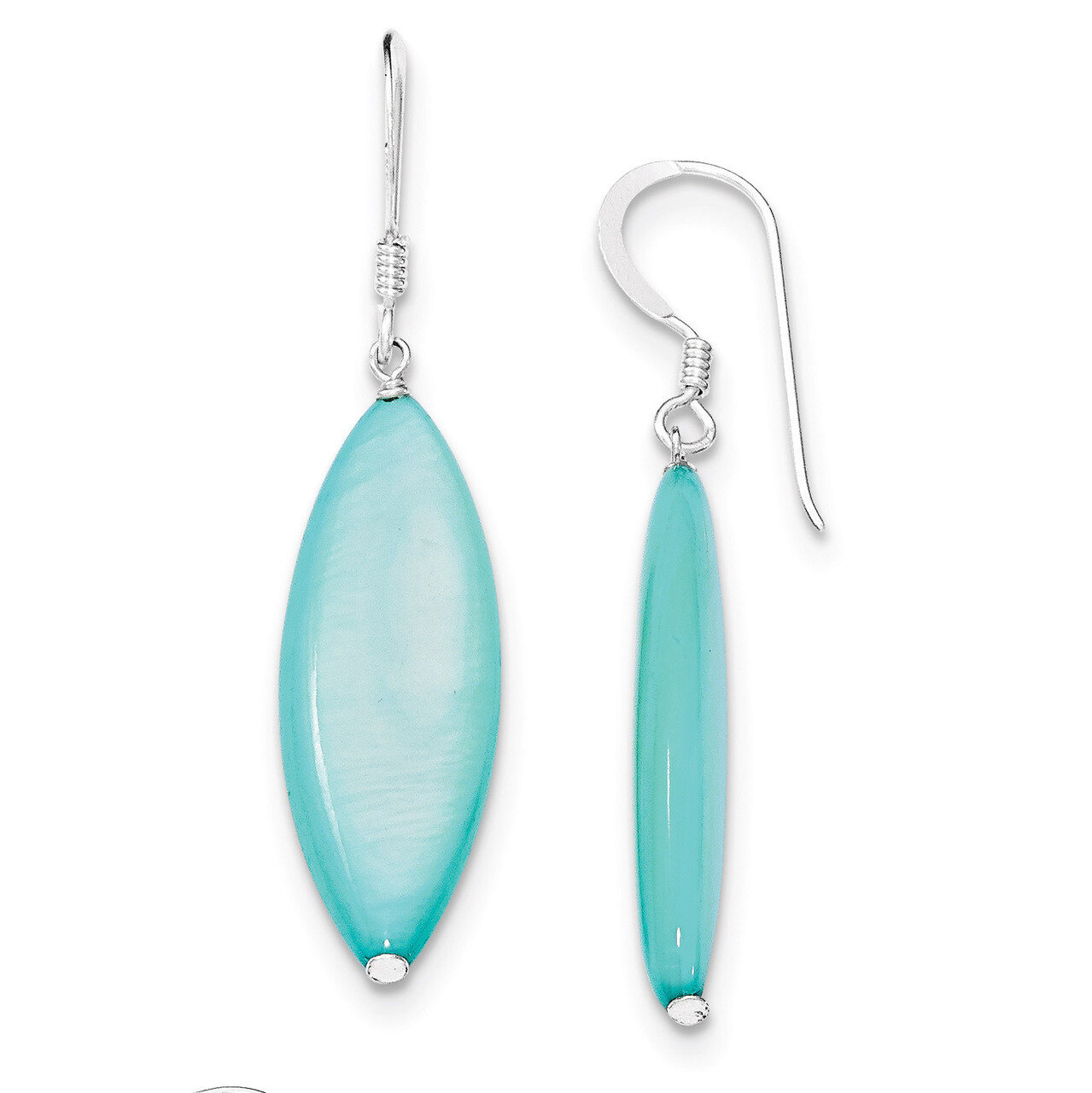 Blue Mother of Pearl Earrings Sterling Silver QE5950, MPN: QE5950, 886774246086
