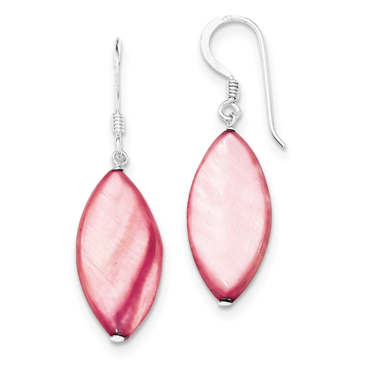 Pink Mother of Pearl Earrings Sterling Silver QE5951