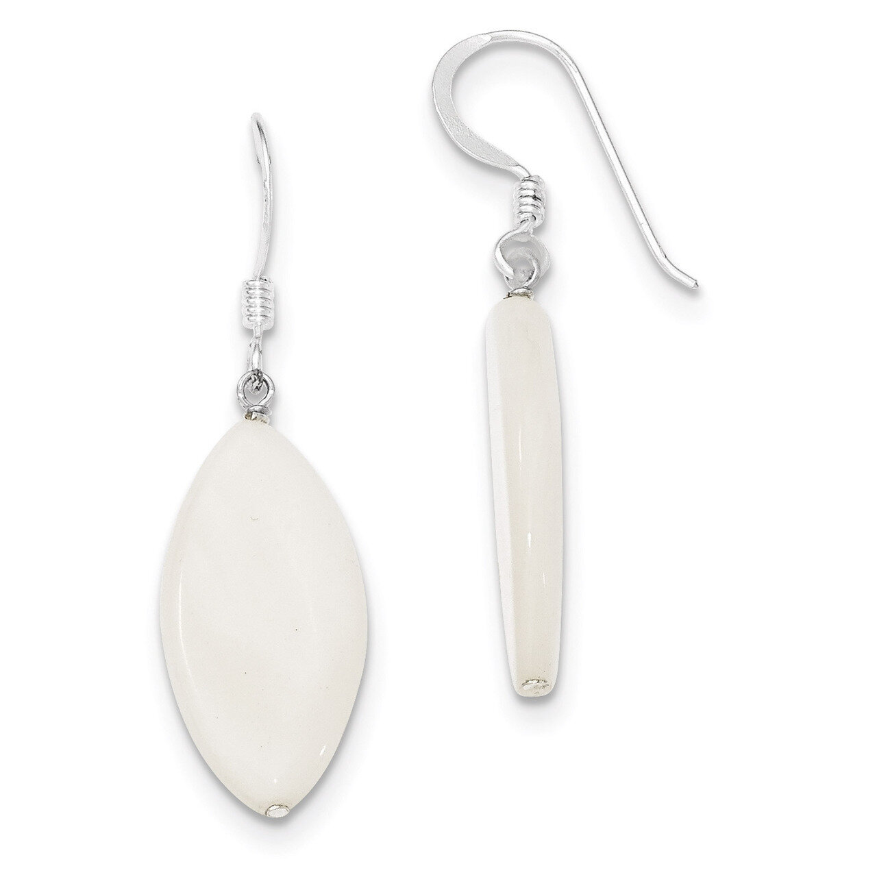 White Mother of Pearl Earrings Sterling Silver QE5952, MPN: QE5952, 191101189586