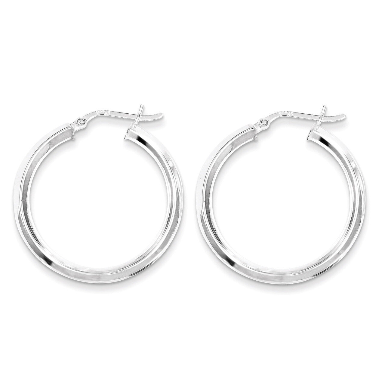 30mm Knife Edge Hoop Earrings Sterling Silver QE6504, MPN: QE6504, 883957579184