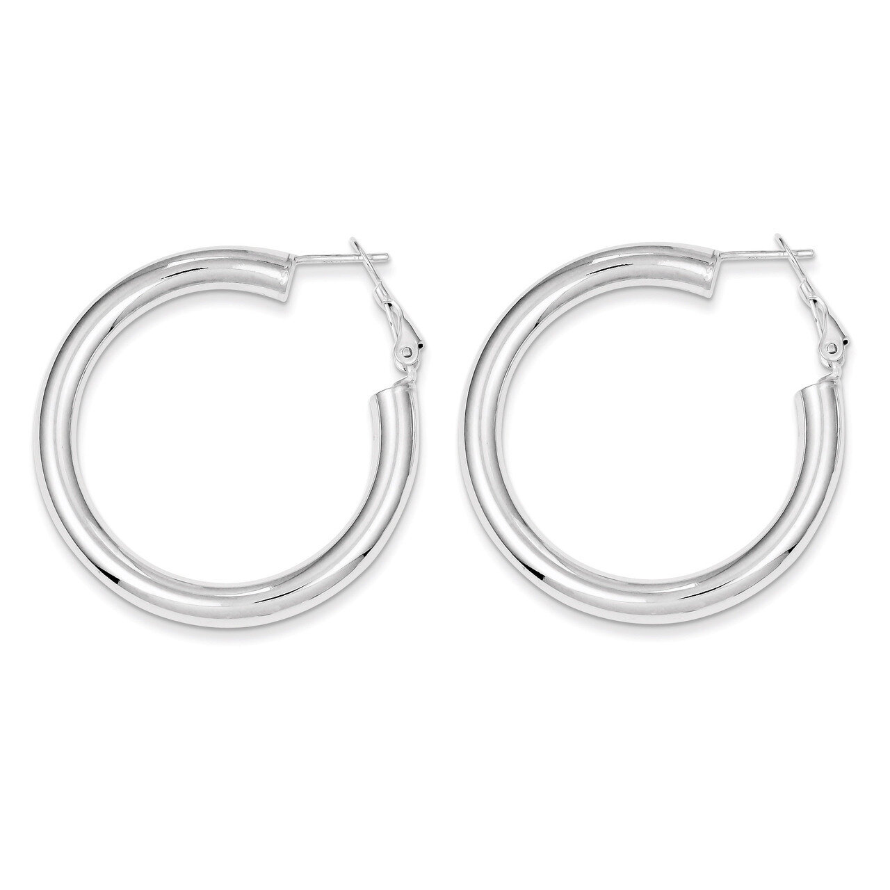 Omega Back Hoop Earrings Sterling Silver QE6638, MPN: QE6638, 883957434476