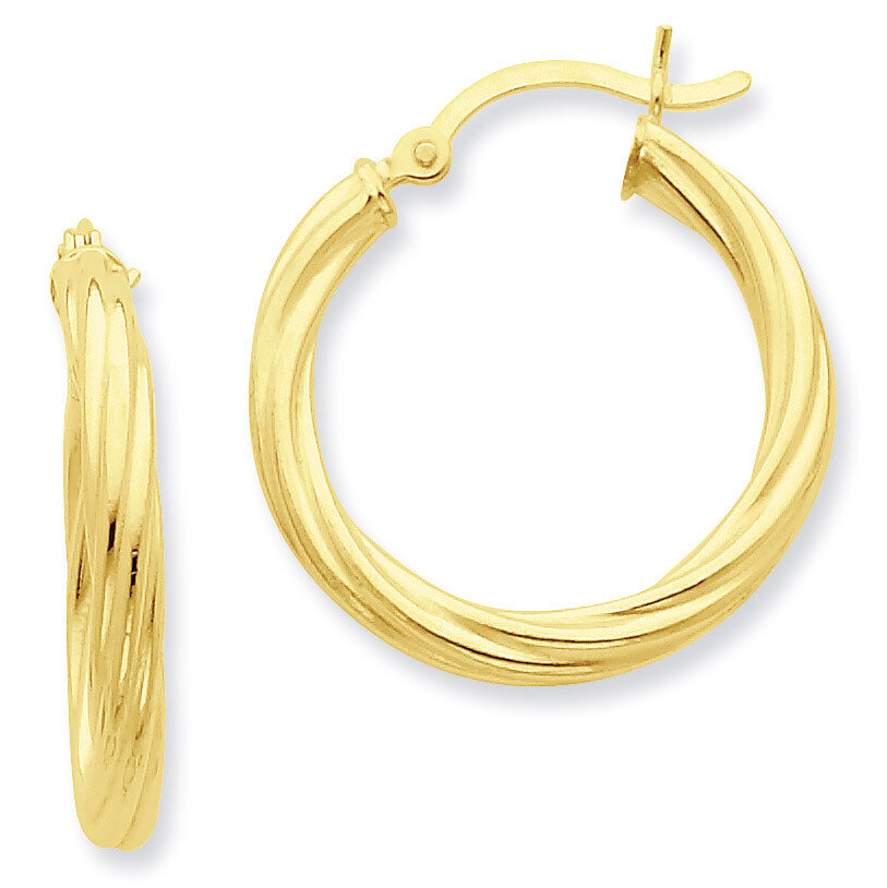 Gold-flash plated Twist 25mm Hoop Earrings Sterling Silver QE6669, MPN: QE6669, 886774247045