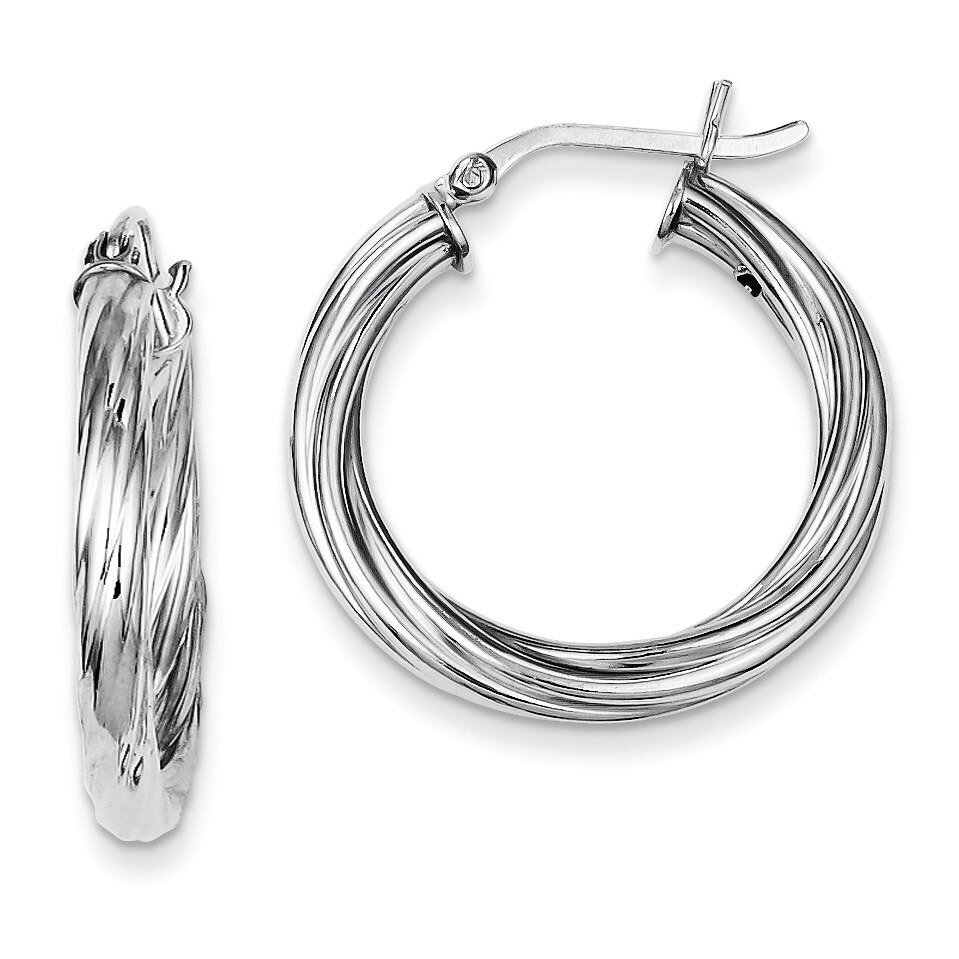 Twist 25mm Hoop Earrings Sterling Silver QE6717, MPN: QE6717, 883957525679