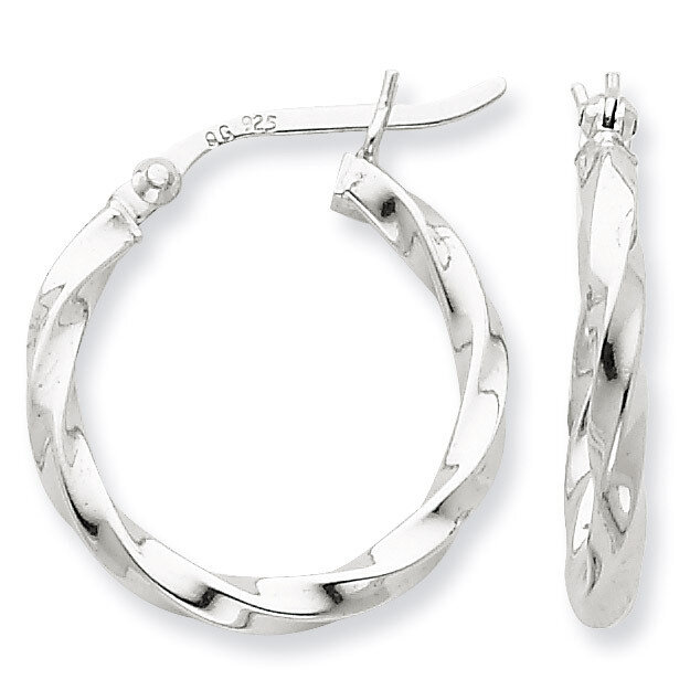 Twist 20mm Hoop Earrings Sterling Silver QE6751, MPN: QE6751, 883957567525