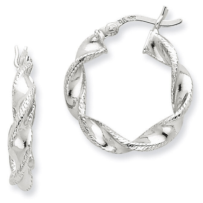Twist 20mm Hoop Earrings Sterling Silver QE6756, MPN: QE6756, 883957557557