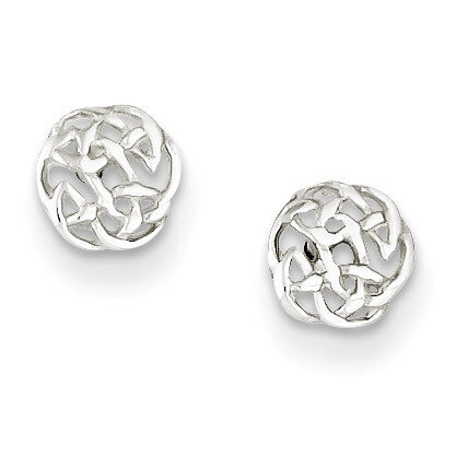 Celtic Knot Post Earrings Sterling Silver Polished QE6871