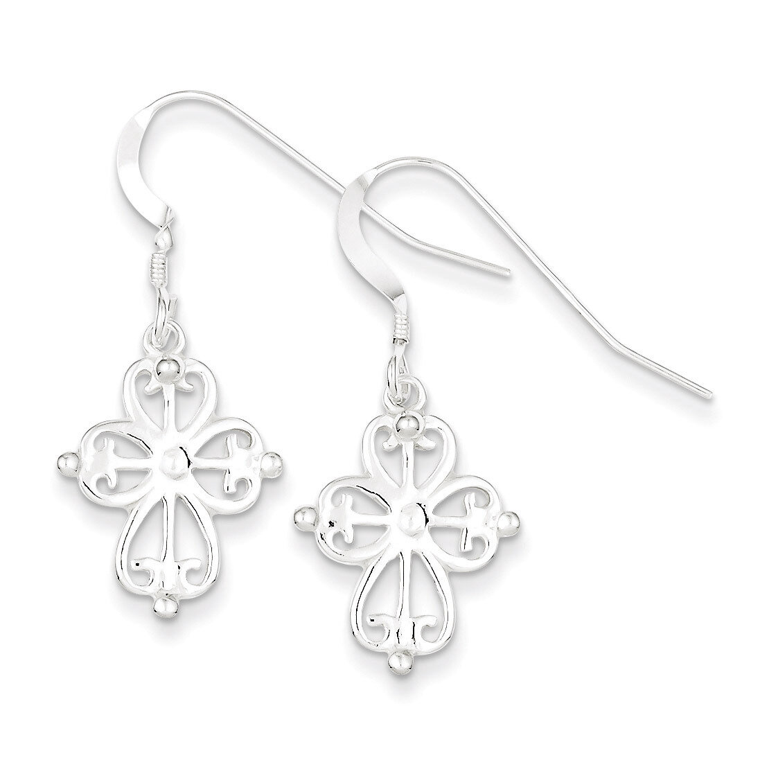 Cross Dangle Earrings Sterling Silver QE6920, MPN: QE6920, 886774760933