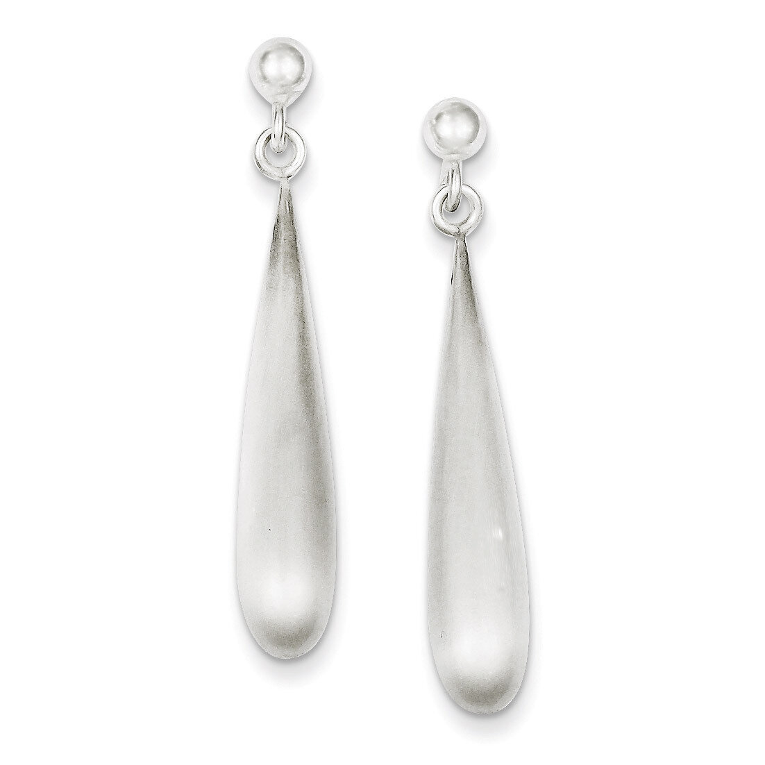 Satin Dangle Post Earrings Sterling Silver Polished QE7158, MPN: QE7158, 886774749617
