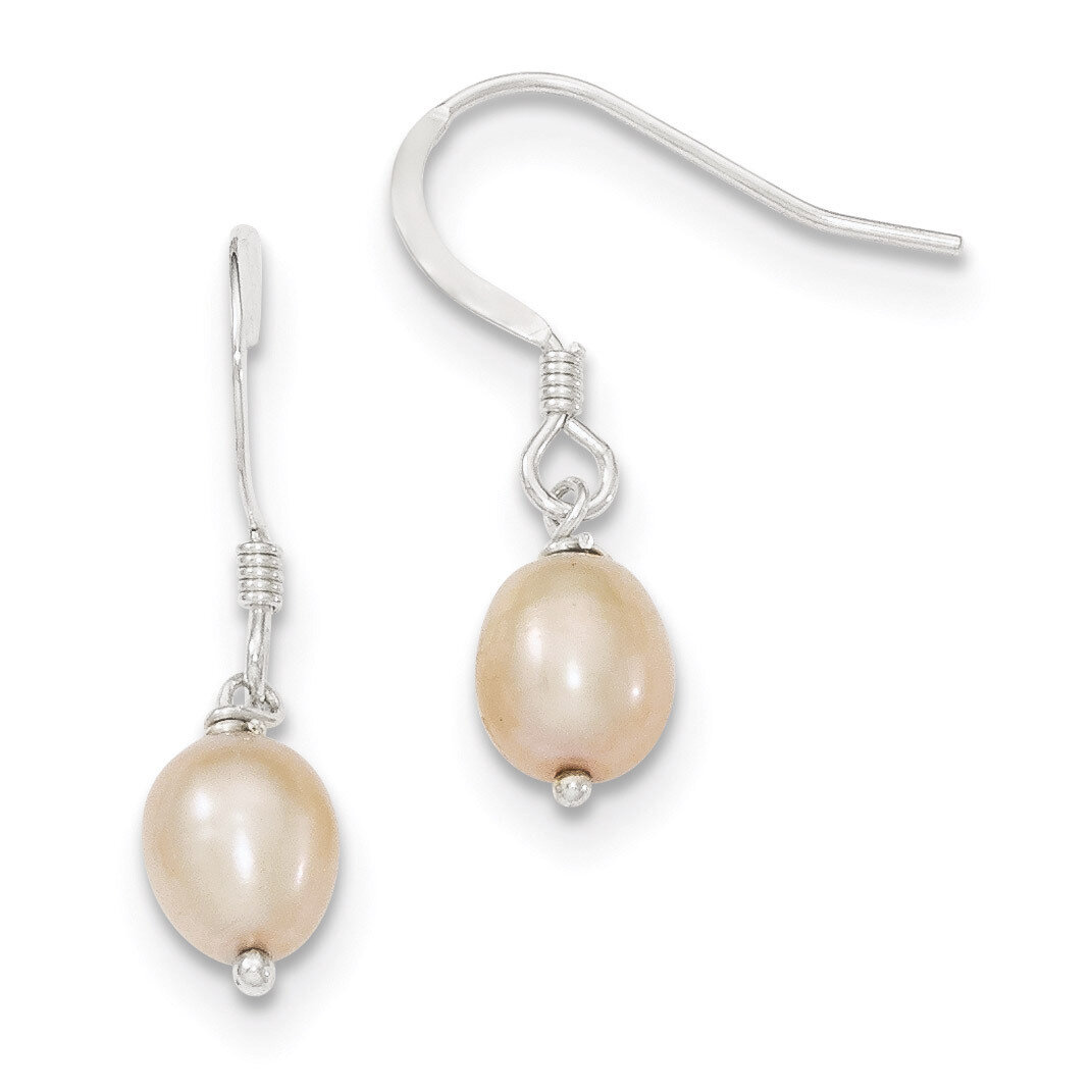 Pink Cultured Pearl Dangle Earrings Sterling Silver QE7296, MPN: QE7296, 883957571249