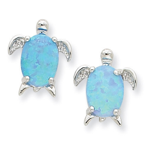 Opal Turtle Post Earrings Sterling Silver QE7435