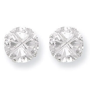 10mm Round 4 Prong Diamond Stud Earrings Sterling Silver QE7479, MPN: QE7479, 883957532936