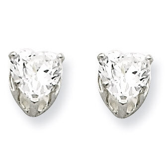 5mm Heart 3 Prong Diamond Stud Earrings Sterling Silver QE7536, MPN: QE7536, 883957547220