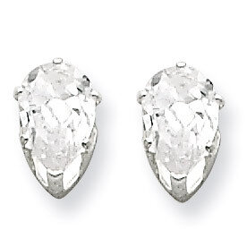 6x4 Pear Diamond Stud Earrings Sterling Silver QE7540