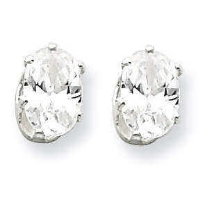6x4 Oval Diamond Stud Earrings Sterling Silver QE7543, MPN: QE7543, 883957519593