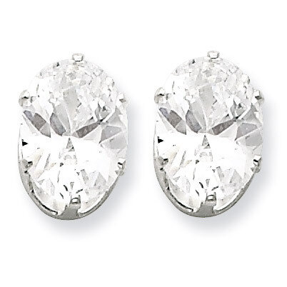 9x7 Oval Diamond Stud Earrings Sterling Silver QE7546, MPN: QE7546, 883957434506
