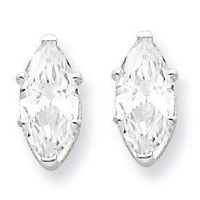 8x4 Marquise Stud Earrings Sterling Silver QE7554, MPN: QE7554, 883957536996