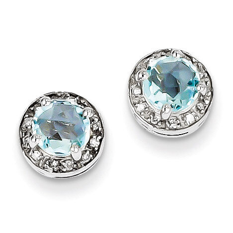 Blue Topaz Earring Diamond Sterling Silver QE7735BT, MPN: QE7735BT, 883957400365