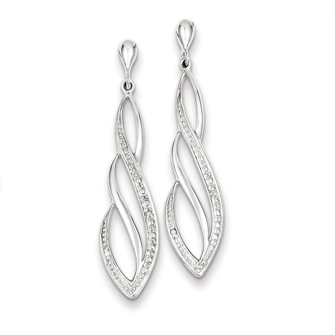 Dangle Post Earrings Sterling Silver Diamond QE7816, MPN: QE7816, 883957434599