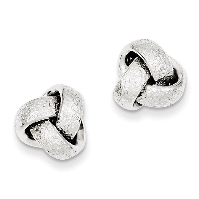 Satin Knot Earrings Sterling Silver Polished QE8052, MPN: QE8052, 883957006963