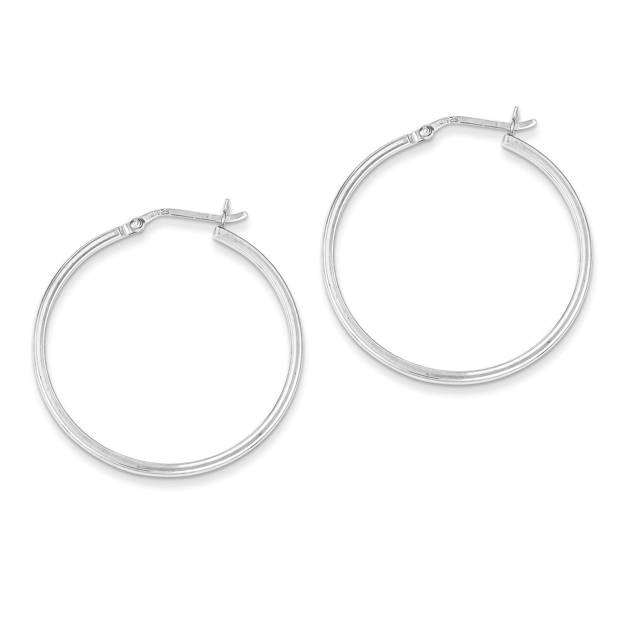 Hinged Earrings Sterling Silver Rhodium-plated QE8101