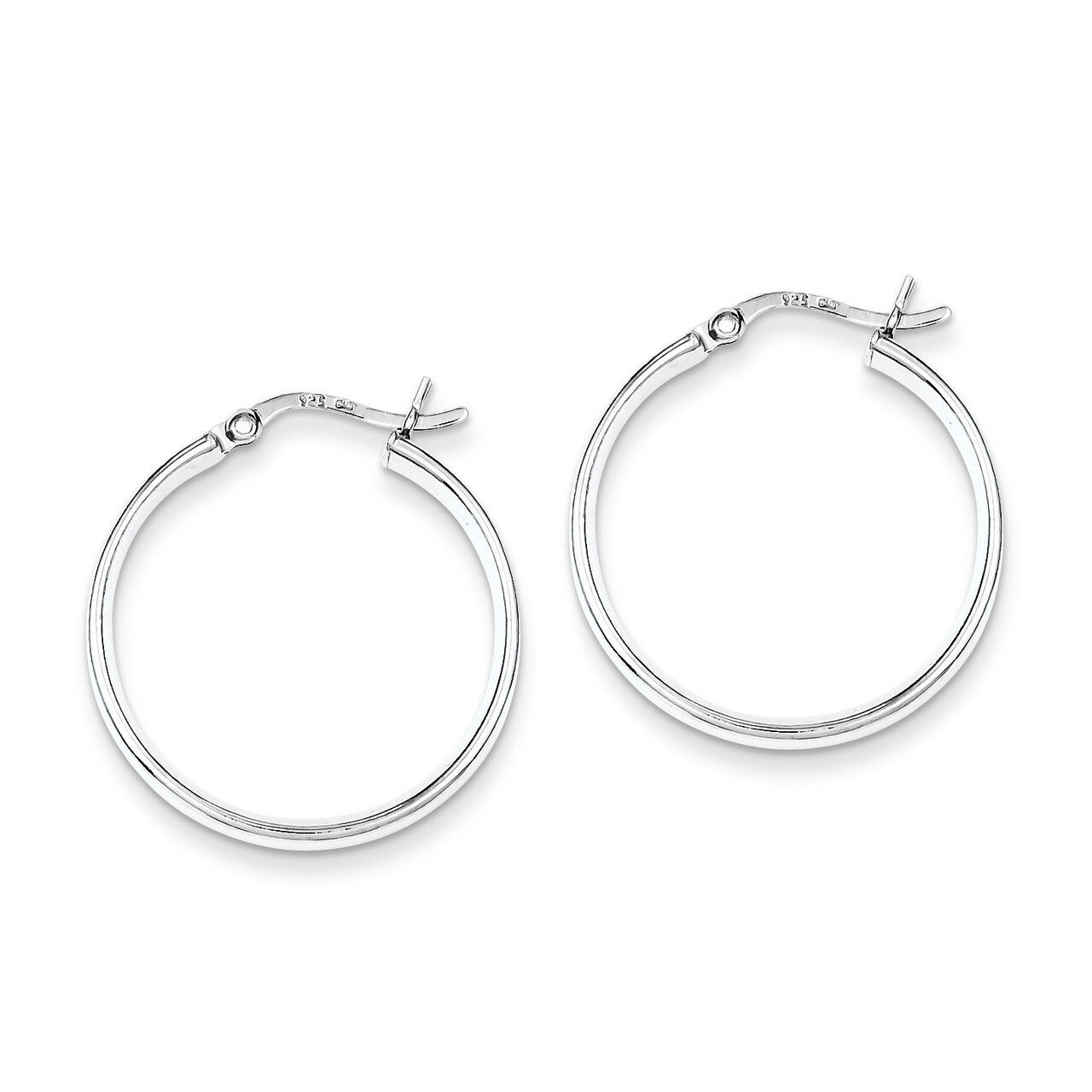 Hinged Earrings Sterling Silver Rhodium-plated QE8144