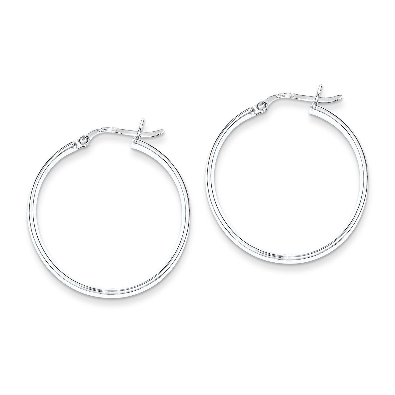 Hinged Earrings Sterling Silver Rhodium-plated QE8145