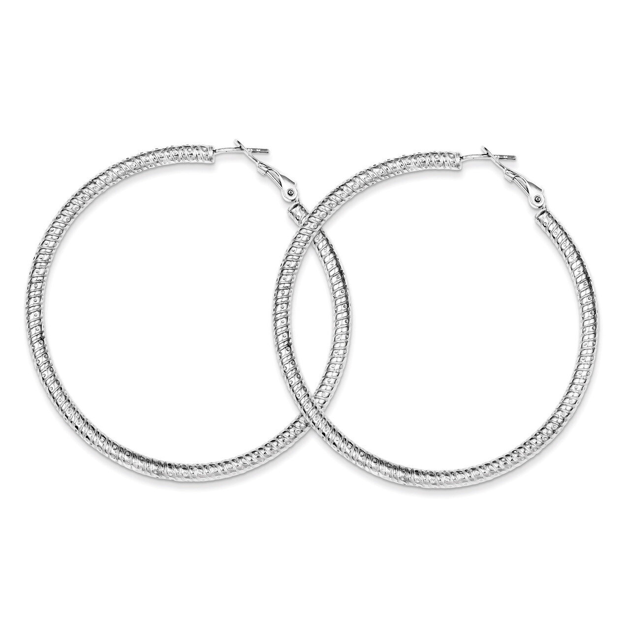 Hinged Earrings Sterling Silver Rhodium-plated QE8221