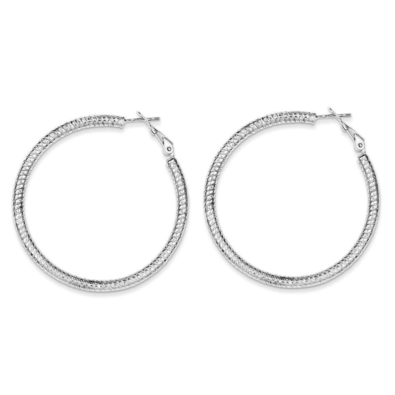 Hinged Earrings Sterling Silver Rhodium-plated QE8222