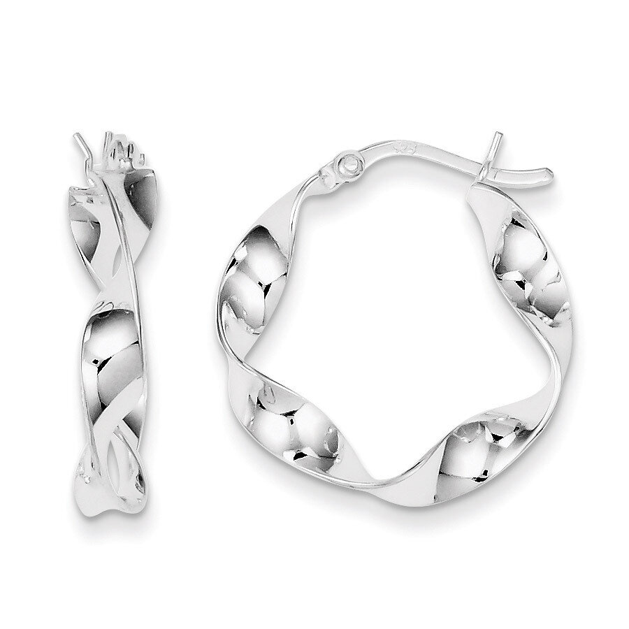 Twisted Hoop Earrings Sterling Silver QE8231, MPN: QE8231, 883957537078