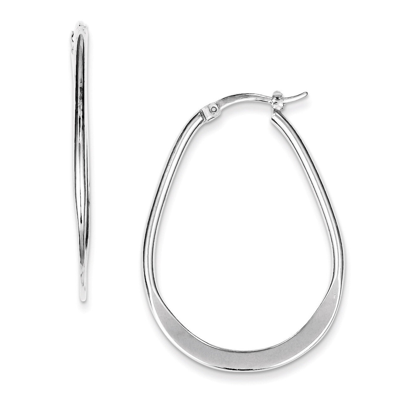 Polished Hoop Earrings Sterling Silver Rhodium-plated QE8268, MPN: QE8268, 883957529783