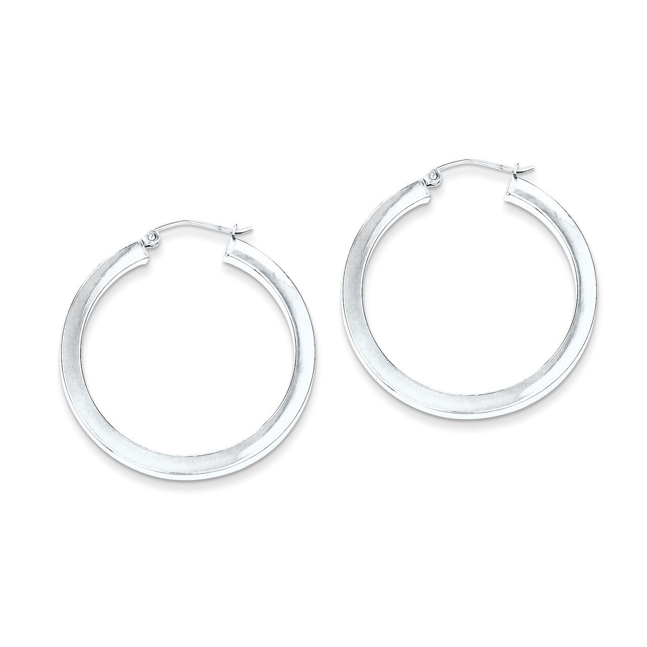 Hoop 3mm Earrings Sterling Silver Rhodium-plated QE827, MPN: QE827, 883957941097