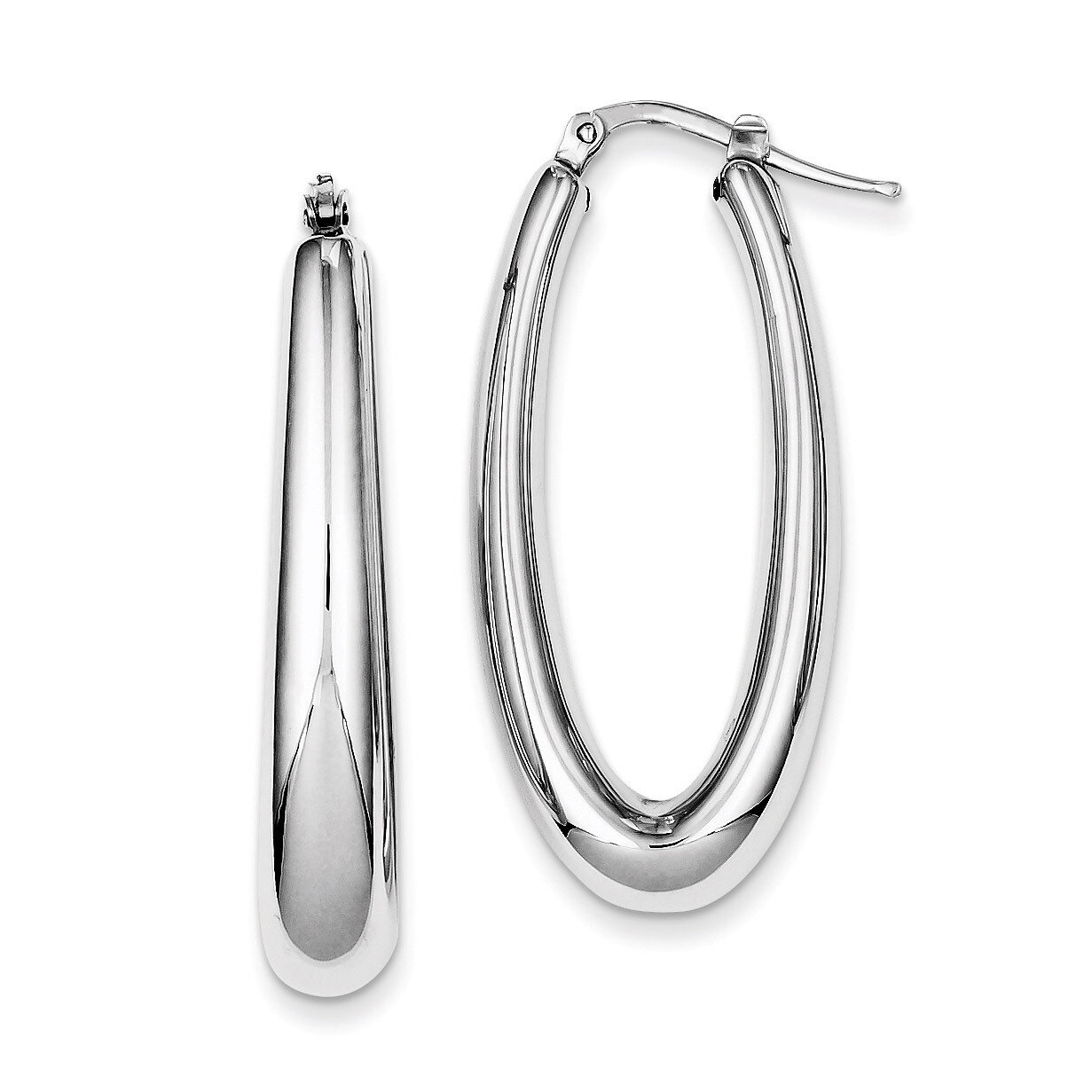 Hollow Hoop Earrings Rhodium Plated Polished Sterling Silver Polished QE8278, MPN: QE8278, 19110119…