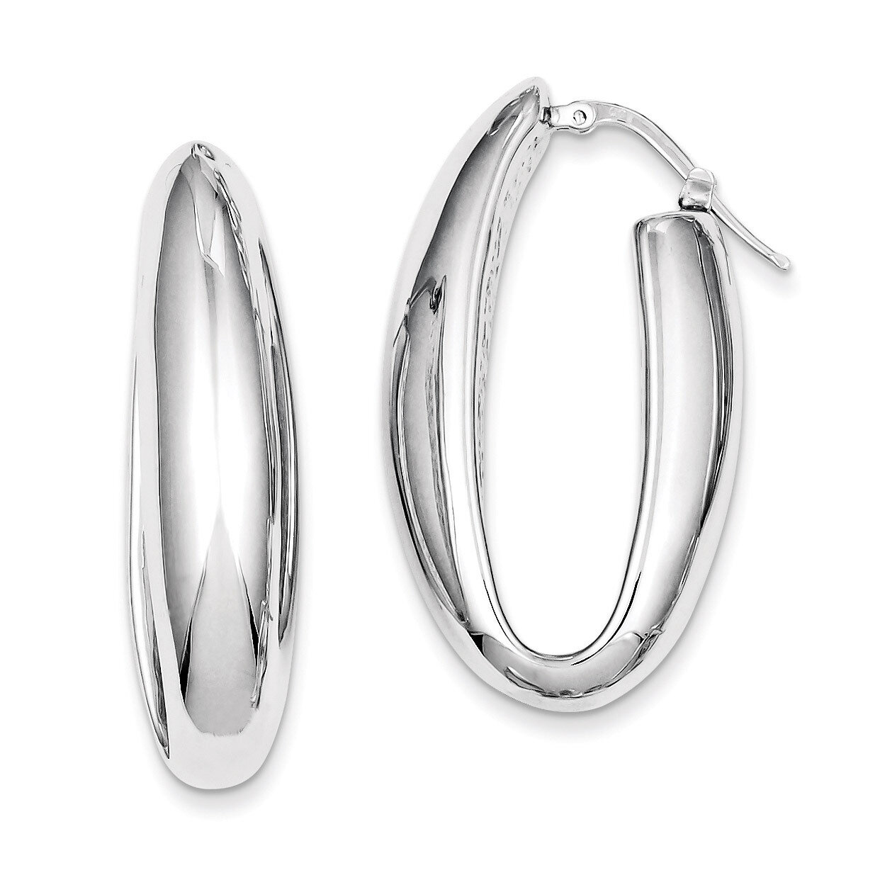 Hollow Hoop Earrings Rhodium Plated Polished Sterling Silver Polished QE8310, MPN: QE8310, 19110119…