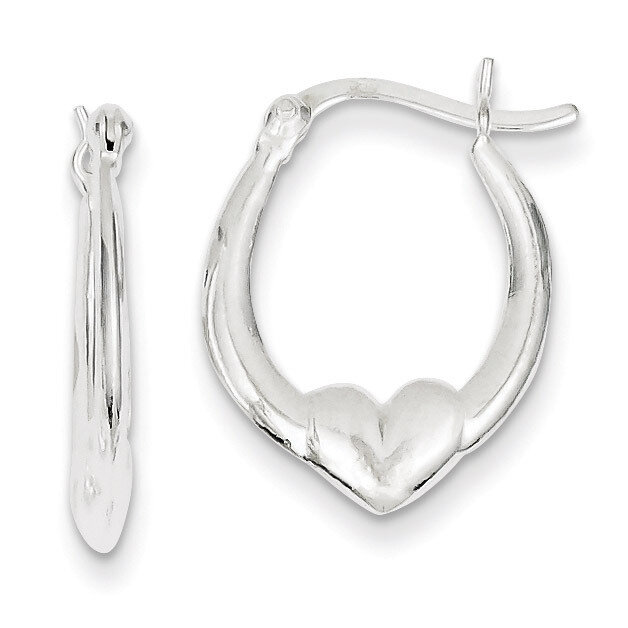 Heart Hoop Earrings Sterling Silver QE8332