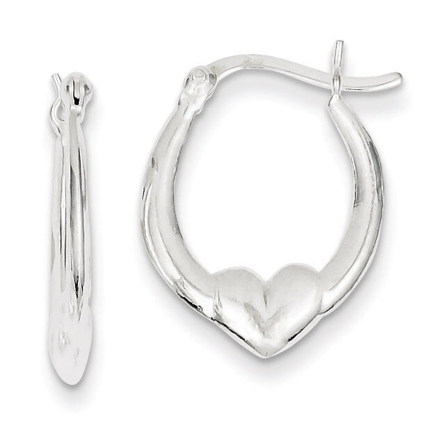 Heart Hoop Earrings Sterling Silver QE8332, MPN: QE8332, 883957480305