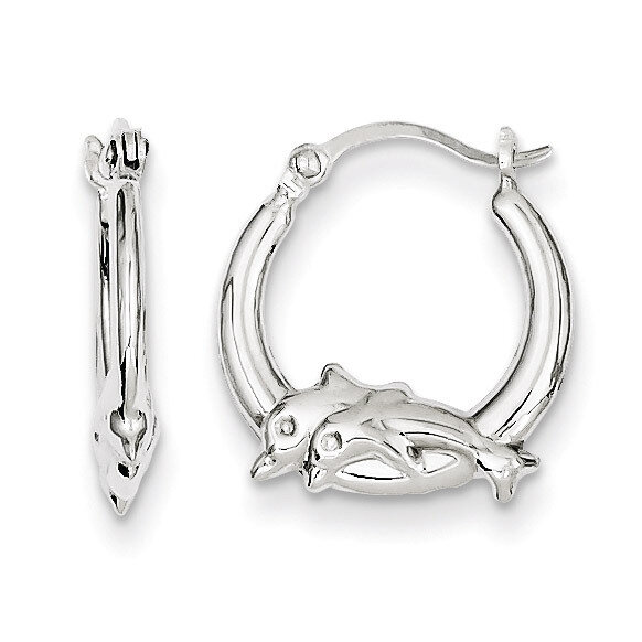 Dolphin Hoop Earrings Sterling Silver QE8333