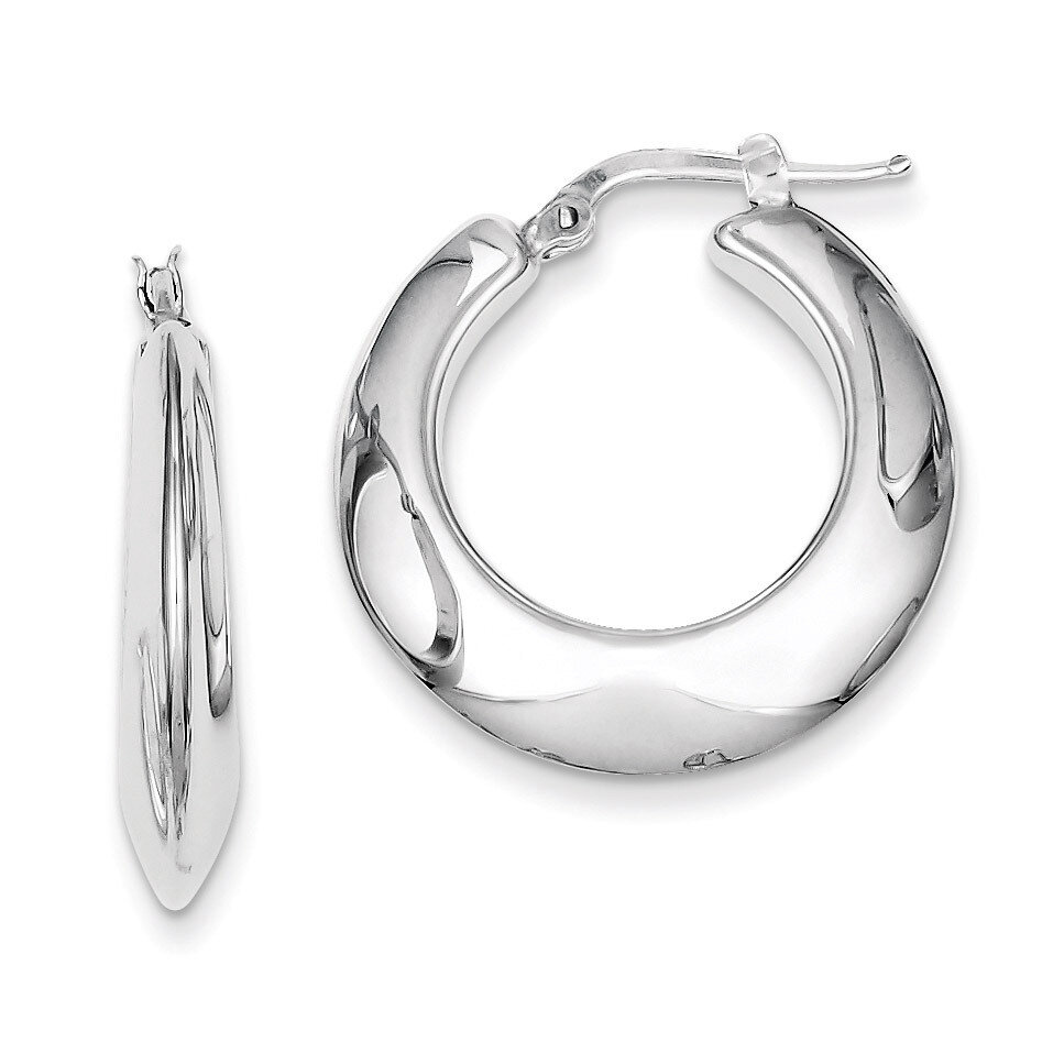 Hollow Hoop Earrings Rhodium Plated Polished Sterling Silver Polished QE8335, MPN: QE8335, 19110119…