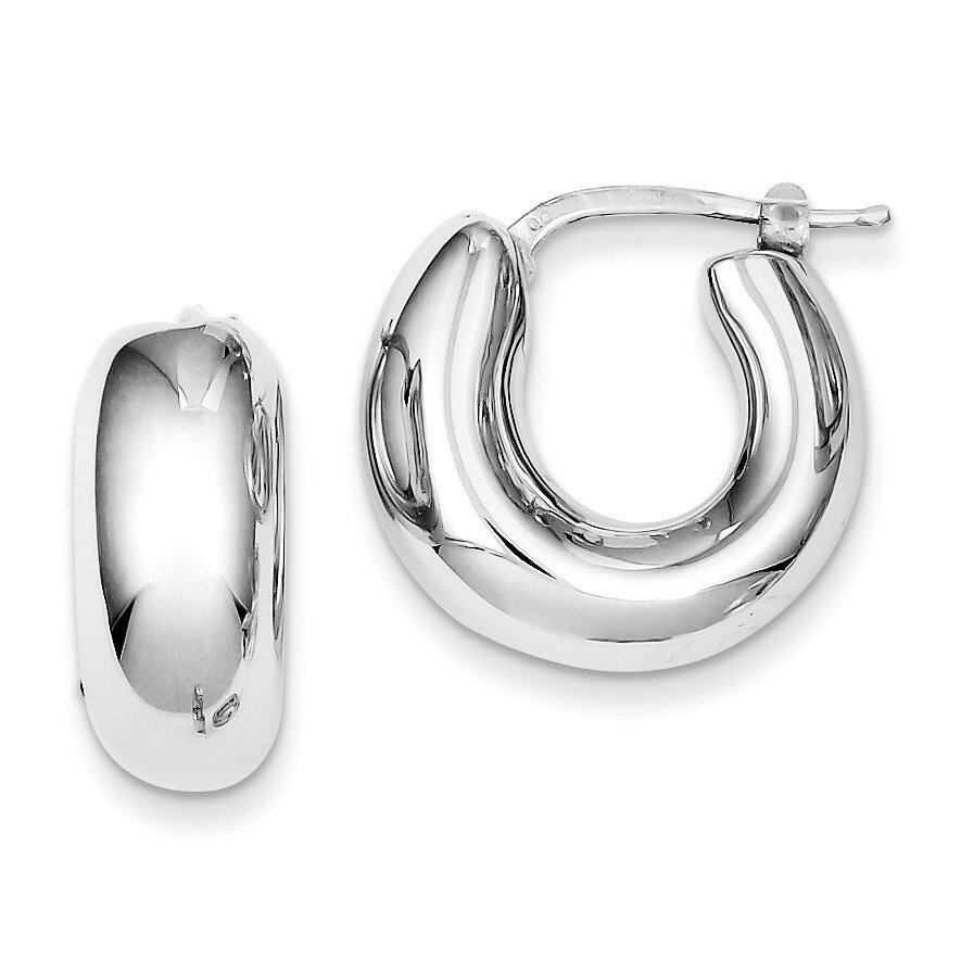 Hollow Hoop Earrings Rhodium Plated Polished Sterling Silver Polished QE8337, MPN: QE8337, 19110119…