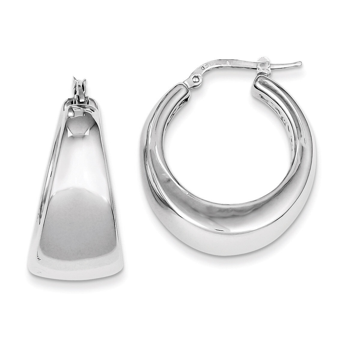 Hollow Hoop Earrings Sterling Silver Polished QE8343